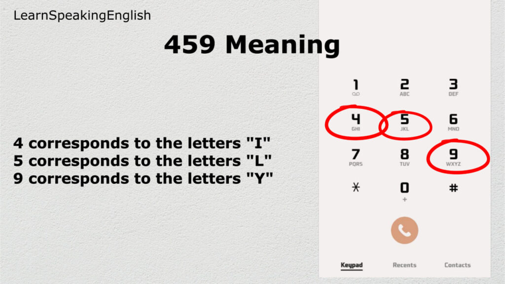 459 meaning, I love you in phone keypad numbers